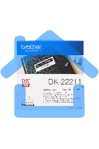 Пленочная клеящаяся лента Brother DK22211 29 мм x 15.24 м, черный шрифт, белый фон