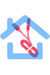 Кабель USB2.0 Cablexpert CC-mAPUSB2pk1m, AM/microBM 5P - iPhone lightning, 1м, комбо кабель, алюминиевые разъемы, розовый, блистер