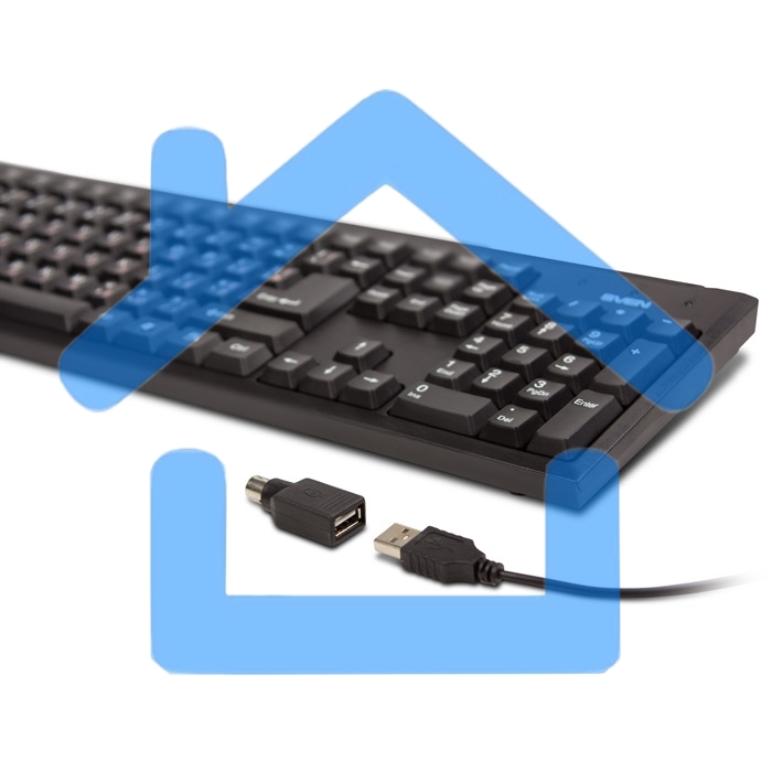 Клавиатура Keyboard SVEN Standard 303 Power USB+PS/2 черная SV-03100303PU