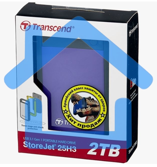 Внешний жесткий диск Transcend USB 3.0 2Tb TS2TSJ25H3P StoreJet 25H3P (5400 об/мин) 2.5