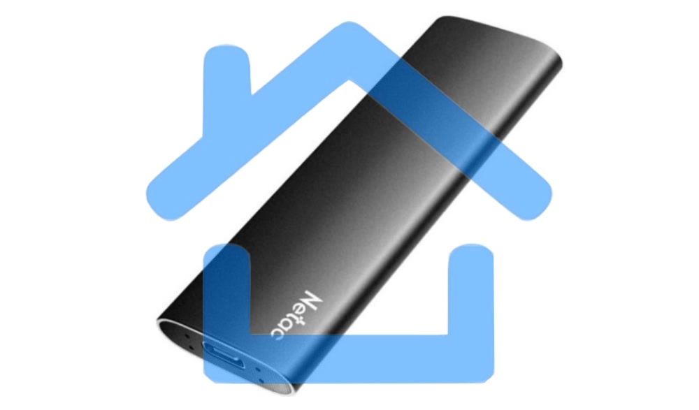 Внешний SSD Netac Z SLIM, 1TB, USB 3.2 Gen 2 Type-C, R/W 550/480, черный