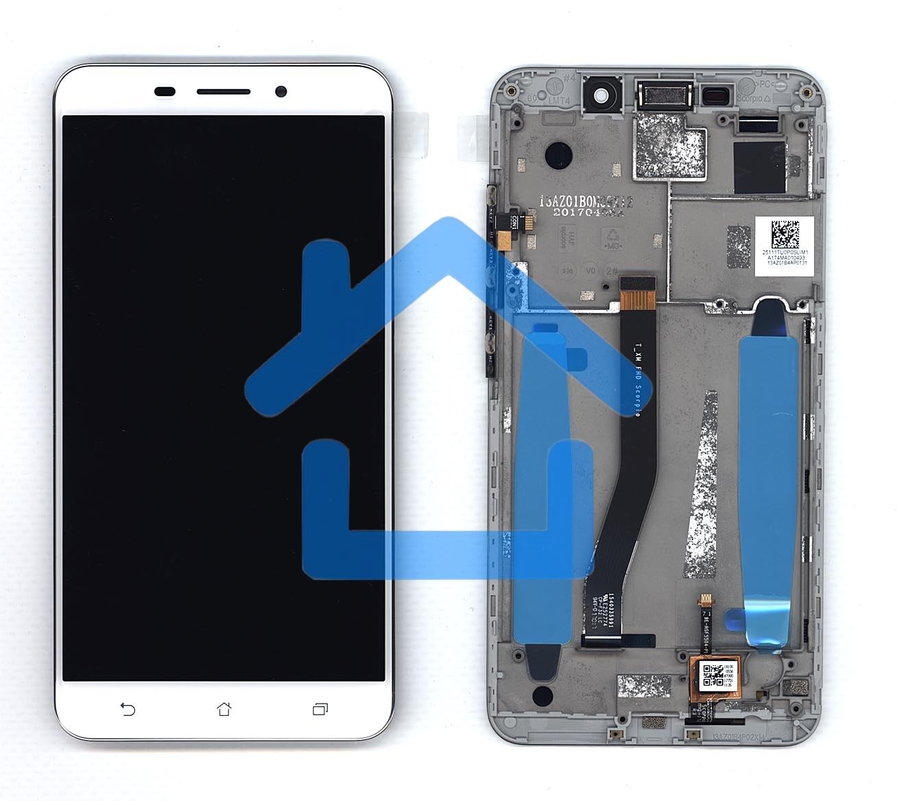 Дисплей для Asus ZenFone 3 Laser ZC551KL белый с рамкой