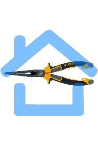 Длинногубцы прямые Denzel 205 мм, трехкомпонентные рукоятки