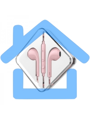 Наушники проводные вставки с микрофоном Hoco M55 розовый