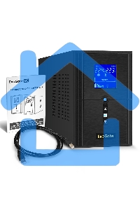 Источник бесперебойного питания (инвертор, синус, для котла) ExeGate SineTower SN-1000.LCD.AVR.2SH.1C13.USB 1000VA/800W, чистая синусоида, LCD дисплей, AVR, 2*Schuko+1*C13, USB, линейно-интерактивный, черный