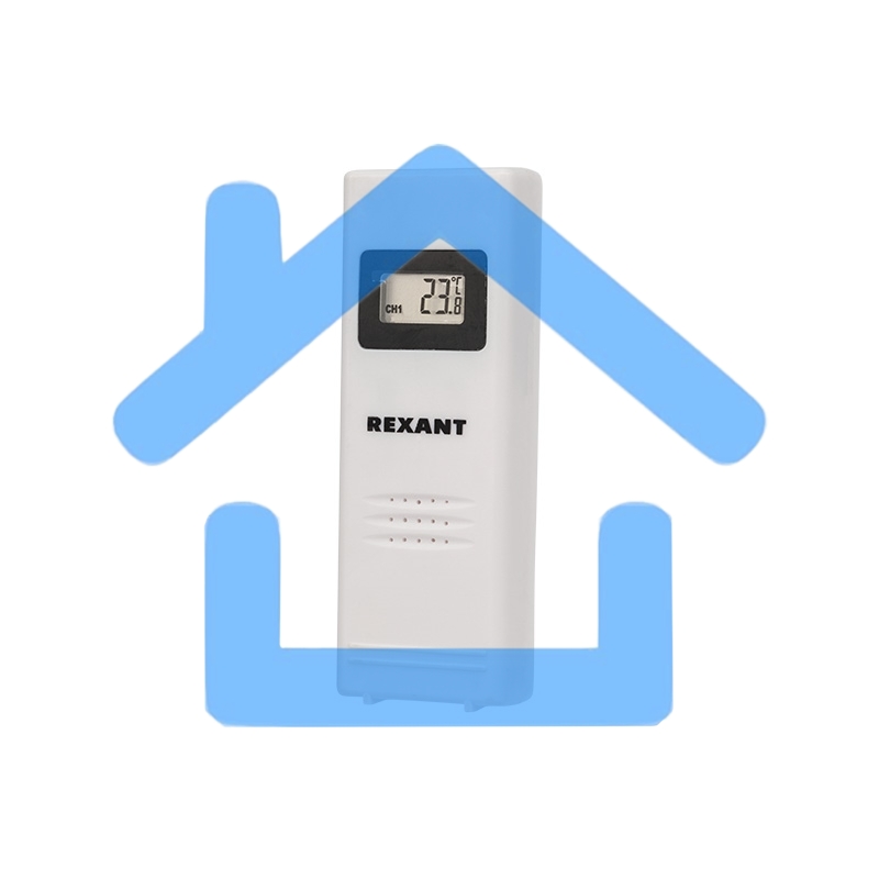 Электронный термометр с часами и беспроводным выносным датчиком Rexant