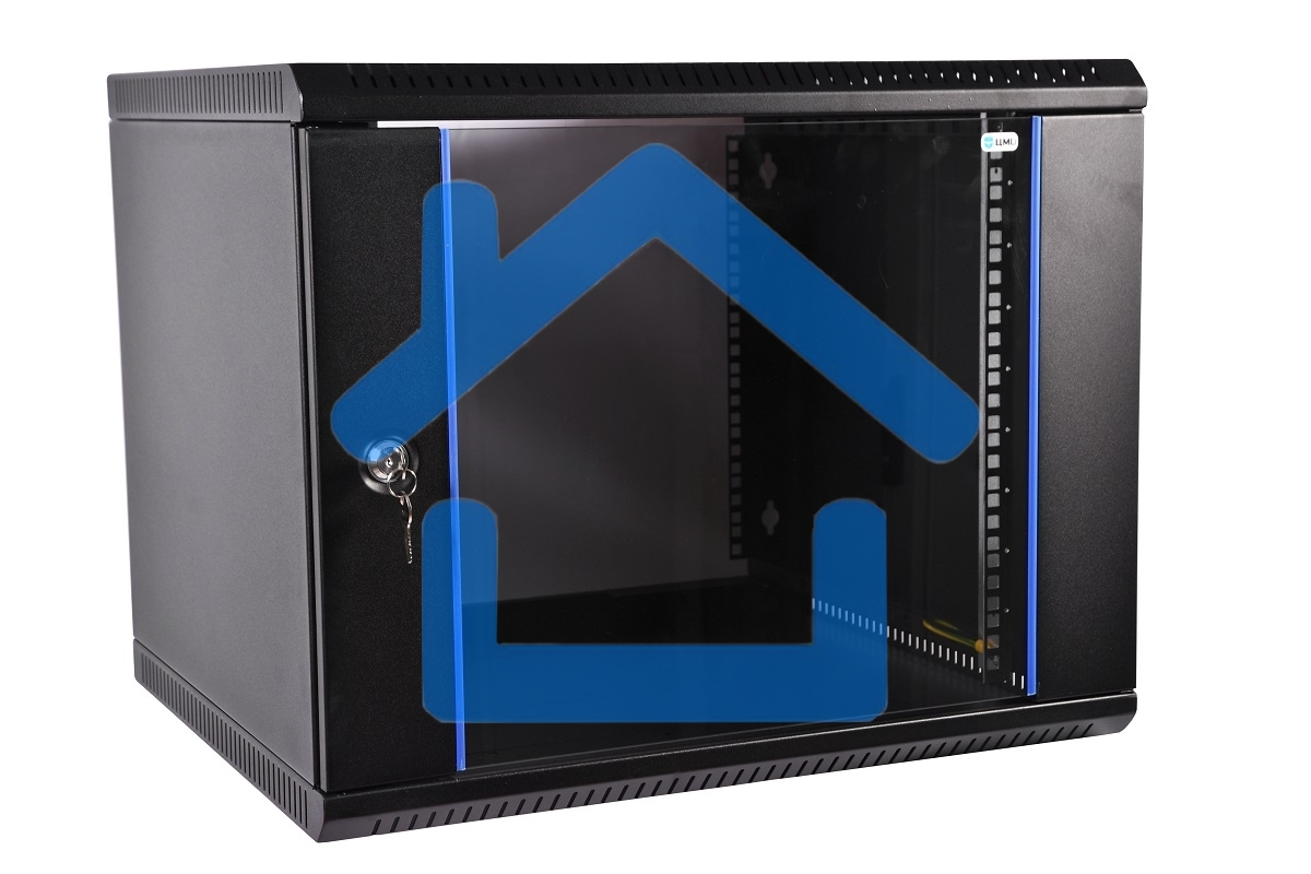 Шкаф телеком. настенный разборный 6U (600х650) дверь стекло,цвет черный (ШРН-Э-6.650-9005) (1 коробка)