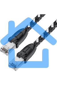 Патч-корд GCR PROF прямой 5.0m, UTP медь кат.6, STRONG черно-белый нейлон, ethernet high speed 10 Gbит/с, T568B, GCR-52779