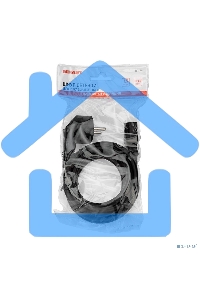 Шнур сетевой, евровилка угловая - евроразъем С13, кабель 3x1,5 мм², длина 1,5 метра, черный (PVC пакет) Rexant