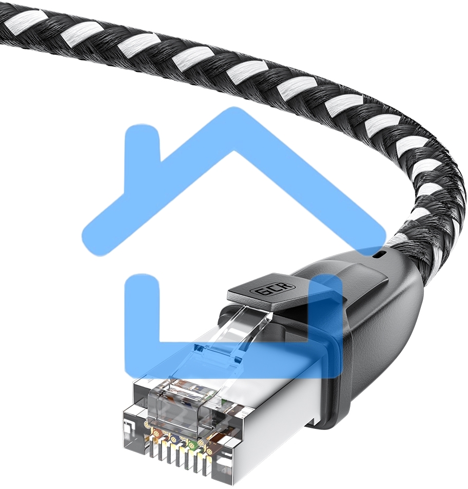 Патч-корд GCR PROF прямой 5.0m, UTP медь кат.6, STRONG черно-белый нейлон, ethernet high speed 10 Gbит/с, T568B, GCR-52779