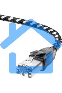 Патч-корд GCR PROF прямой 5.0m, UTP медь кат.6, STRONG черно-белый нейлон, ethernet high speed 10 Gbит/с, T568B, GCR-52779