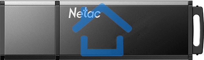 Флешка USB R/W Netac U351, NT03U351N-256G-30BK, 256Gb, USB3.0, с колпачком, металлическая черная