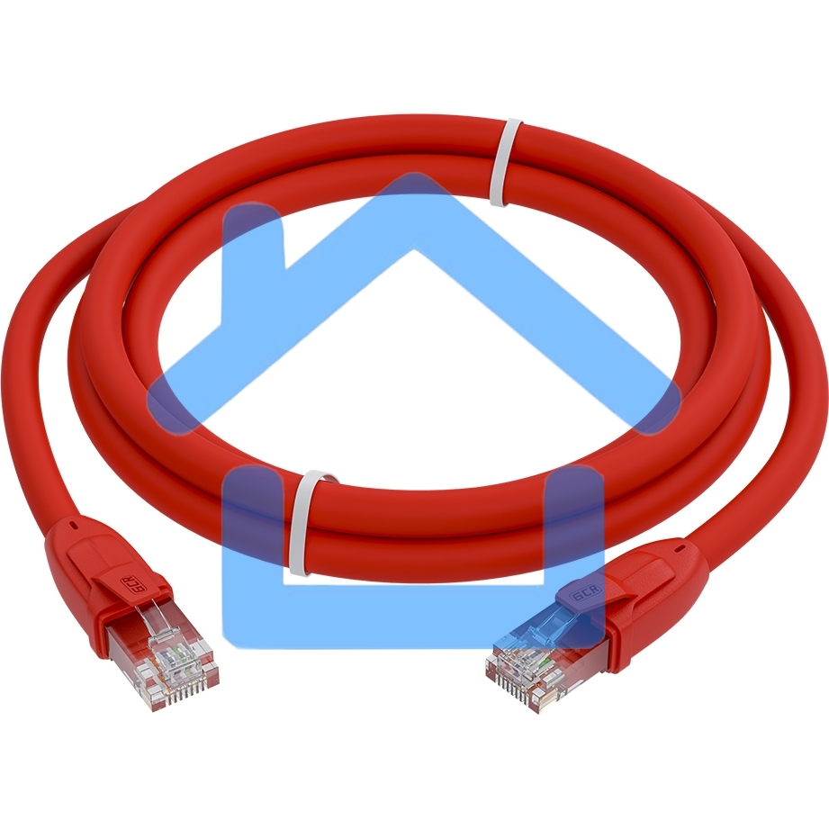 Патч-корд GCR прямой 7.5m UTP кат.6, красный, 24 AWG, ethernet high speed, RJ45, T568B, GCR-52707