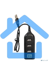 Хаб USB (концентратор) ExeGate EX293976RUS DUB-42 (кабель-адаптер USB2.0 --> 4xUSB2.0, Plug&Play, черный)