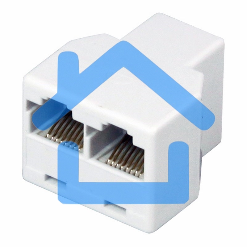 Переходник сетевой LAN, (гнездо 8Р8С (Rj-45) - 2 гнезда 8Р8С (Rj-45))