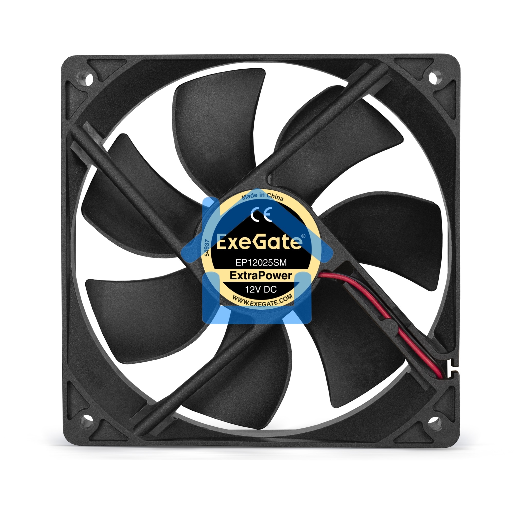 Вентилятор для корпуса ExeGate ExtraPower EP12025SM черный, 120 мм, 1800 об/мин, 28 дБ, 2 pin