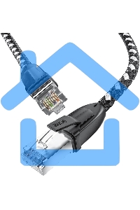 Патч-корд GCR PROF прямой 5.0m, UTP медь кат.6, STRONG черно-белый нейлон, ethernet high speed 10 Gbит/с, T568B, GCR-52779