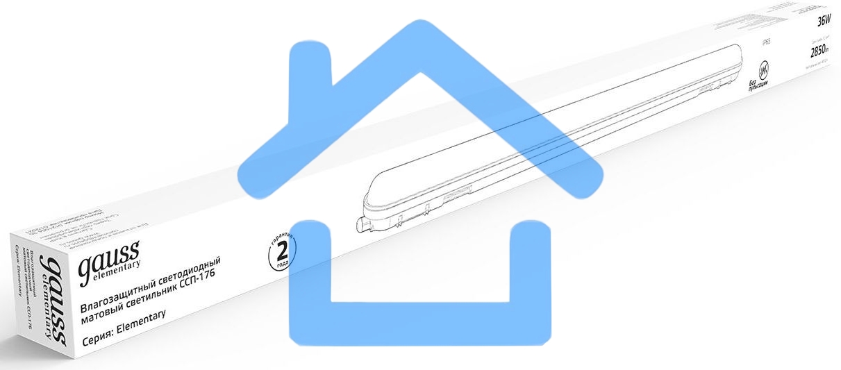 Светильник Gauss 864225236 36Вт 4000K серый