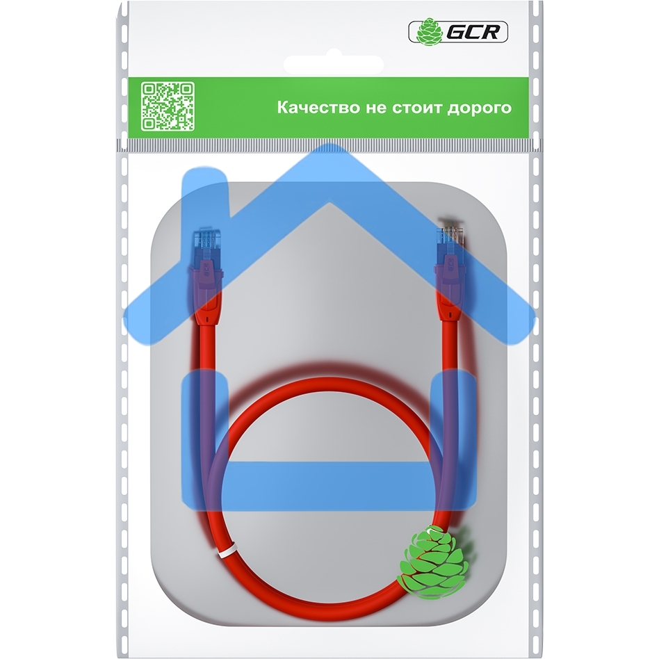Патч-корд GCR прямой 7.5m UTP кат.6, красный, 24 AWG, ethernet high speed, RJ45, T568B, GCR-52707