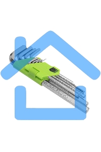 Набор ключей СИБРТЕХ имбусовых HEX, 1,5–10 мм, 45x, закаленные, 9 шт., удлиненные, никель.Сибртех 12318