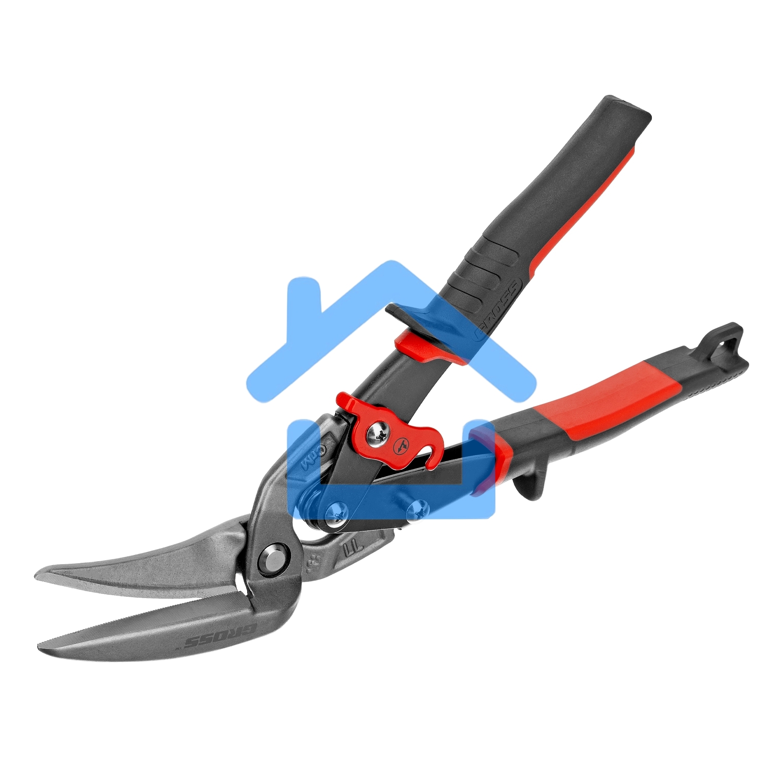 Ножницы по металлу GROSS 78331 270мм прямой и левый проходной резсталь-СrMo двухкомп.рук-ки