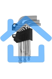 Набор ключей имбусовых Сибртех HEX, 2-12 мм, CrV, 9 шт., с шаром