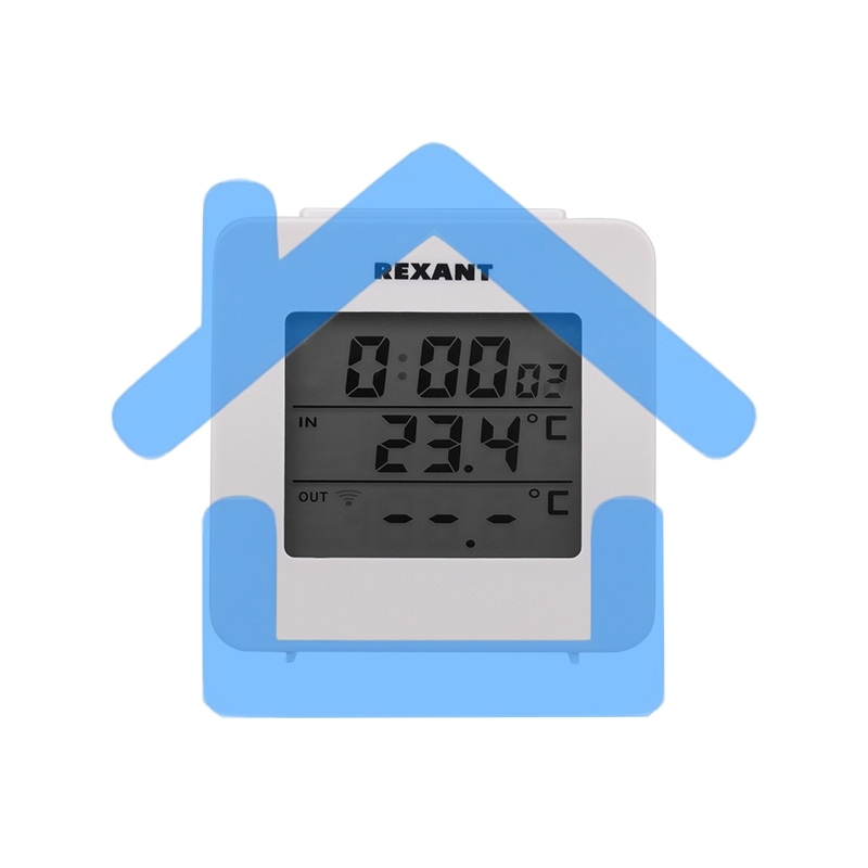 Электронный термометр с часами и беспроводным выносным датчиком Rexant