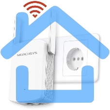 Усилитель сигнала Mercusys ME30 AC1200 Wi-Fi Range Extender, 300 Mbps at 2.4 GHz + 867 Mbps at 5 GHz, 1 x 10/100 LAN, 2× Fixed External Antennas, Wall Plugged, WPS/Reset Button, Signal Indicator, Range Extender/Access Point mode, Adaptive Path Selection