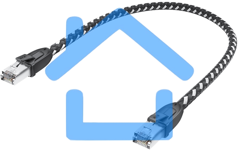 Патч-корд GCR PROF прямой 5.0m, UTP медь кат.6, STRONG черно-белый нейлон, ethernet high speed 10 Gbит/с, T568B, GCR-52779