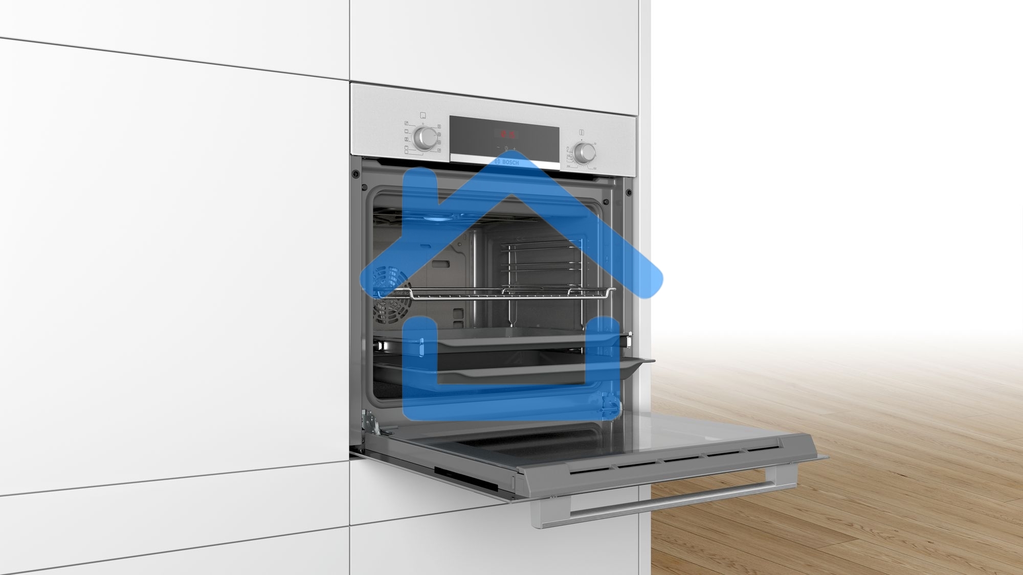 Духовой шкаф Bosch HBF534EW0Q Встраиваемый электрический духовой шкаф 60 x 60 cm белый, 66 л, Размеры прибора (мм) 595 x 594 x 548 mm