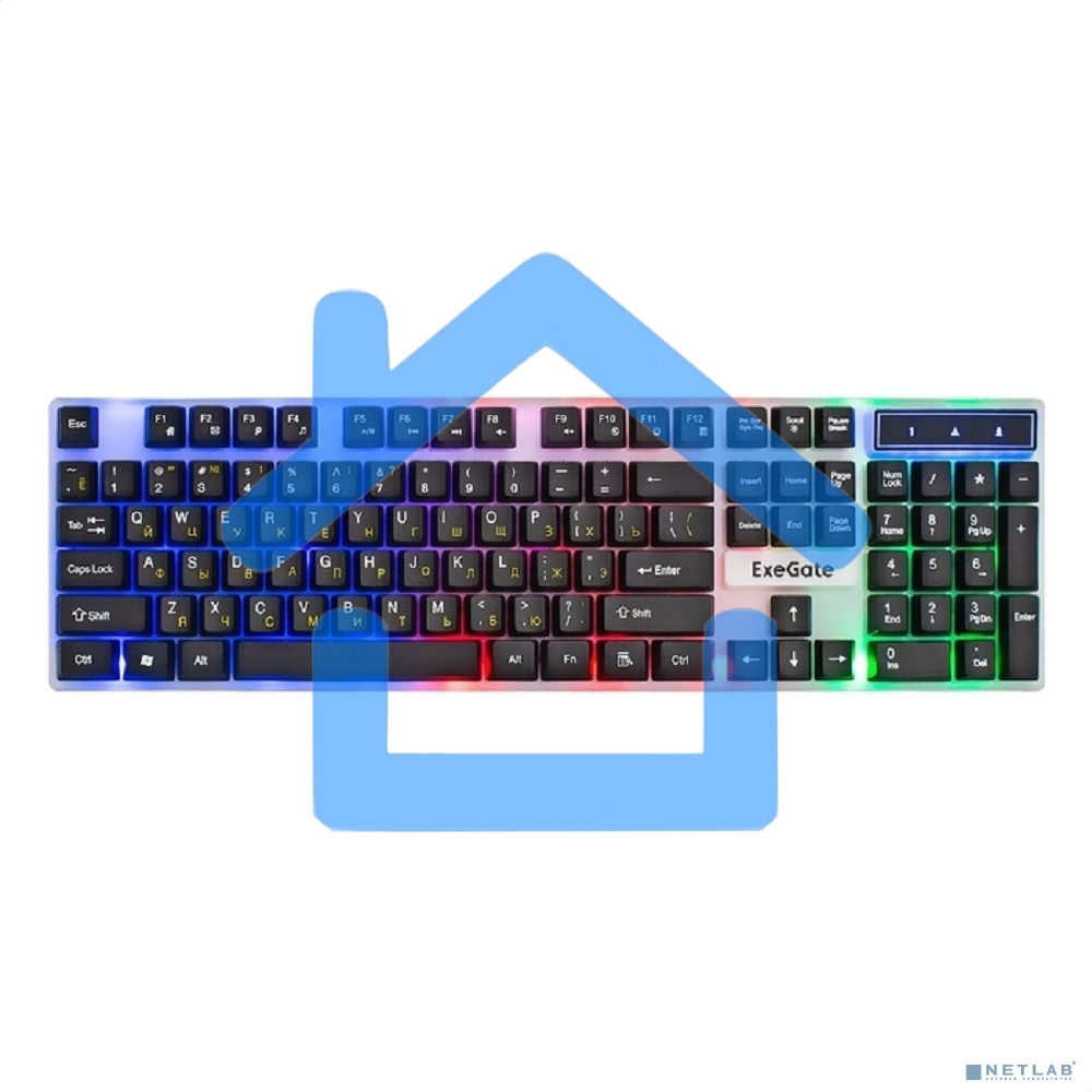 Комплект ExeGate Professional Standard Combo MK140 с подсветкой (клавиатура влагозащищенная 104кл. +  мышь оптическая 1000dpi, 3 кнопки и колесо прокрутки, длина кабелей 1,5м; USB, серый, Color Box)