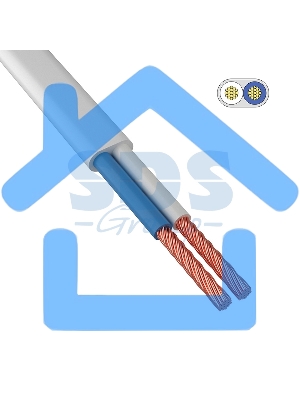 Провод ШВВП 2х0,75 мм² 200 м белый ГОСТ 7399-97