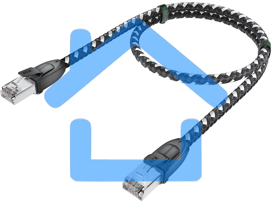 Патч-корд GCR PROF прямой 5.0m, UTP медь кат.6, STRONG черно-белый нейлон, ethernet high speed 10 Gbит/с, T568B, GCR-52779