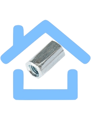 Гайка для шпильки KRANZ удлиненная М6, 1.0х10х18, короб (20 шт./уп.)