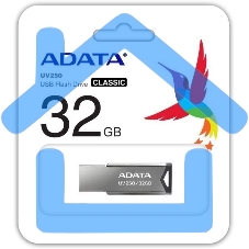 Флешка USB ADATA UV250 (AUV250-32G-RBK), 32 Gb, USB 2.0, R/W 25/10, серебристый