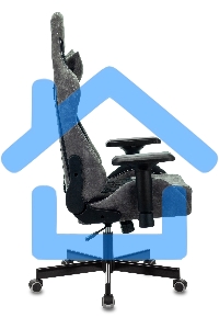 Кресло игровое Бюрократ VIKING 7 KNIGHT B FABRIC черный текстиль/эко.кожа крестовина металл/пластик