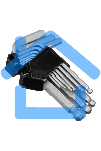 Набор ключей имбусовых Сибртех HEX, 2-12 мм, CrV, 9 шт., с шаром