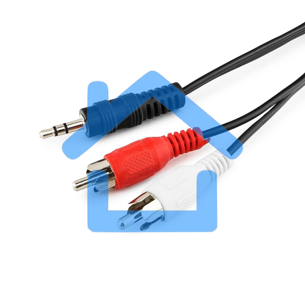 Кабель аудио Cablexpert CCA-458-0.2M-N, Jack 3.5(M)/2xRCA, 0.2м, черный, пакет