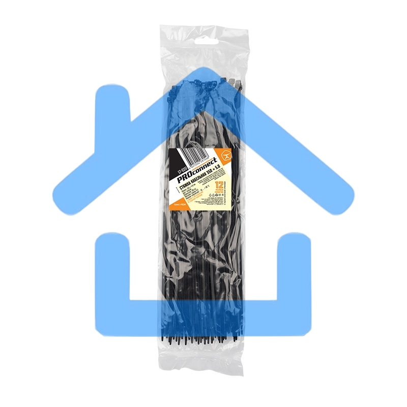 Хомут-стяжка кабельная нейлоновая PROconnect 350 x4,8 мм, черная, упаковка 100 шт.