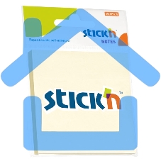 Блок самоклеящийся бумажный Stick`n 21198 76x76мм, 100 листов, 70 г/м2, пастель, желтый, европодвес