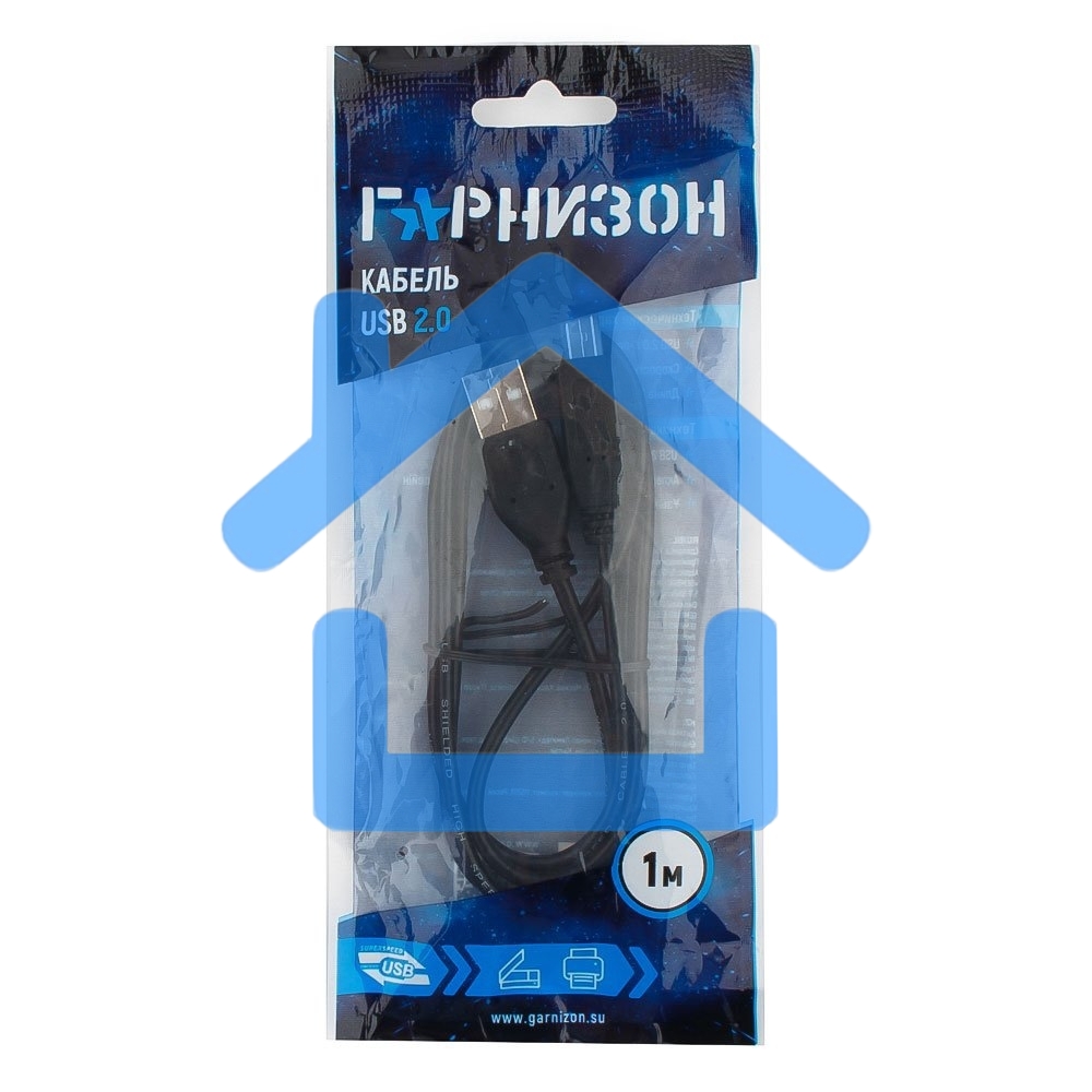 Кабель Гарнизон Кабель USB 2.0, AM/BM, 1м, пакет (GCC-USB2-AMBM-1M)