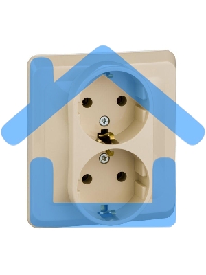 Розетка 2-м СП Этюд 16А с заземл. крем. SchE PC16-007K