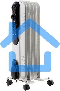 Обогреватель масляный Ресанта ОМПТ- 5Н (5 секций), белый, 1000 Вт, 10 м2, термостат 67/3/2