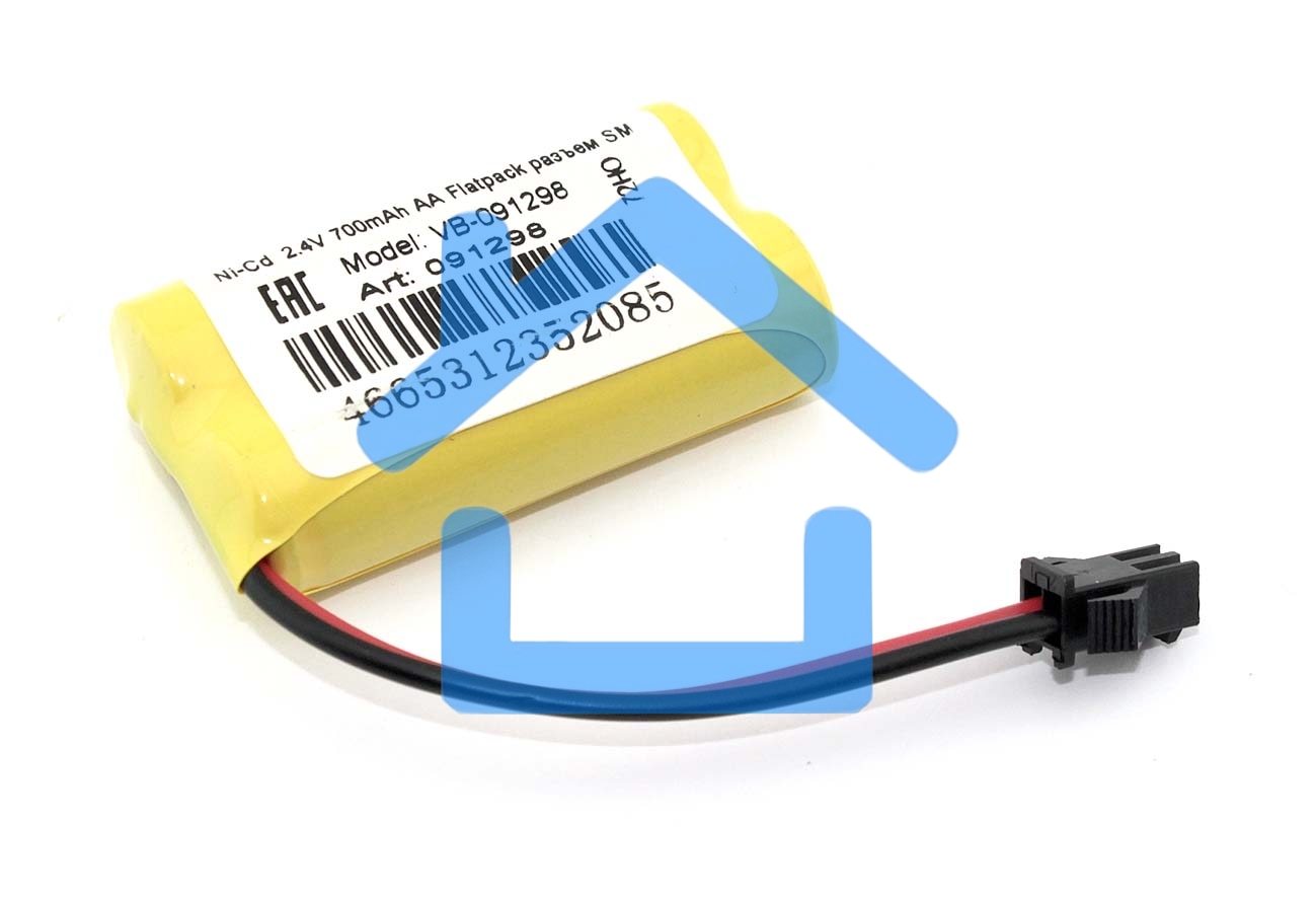 Аккумулятор Ni-Cd 2.4V 700mAh AA Flatpack разъем SM