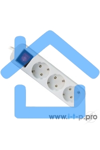 Удлинитель Defender S318 белый 1.8 м, 3 розетки 