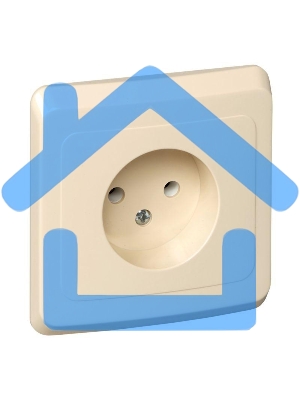 Розетка 1-м СП Этюд 16А IP20 без заземл. крем. SchE PC16-001K