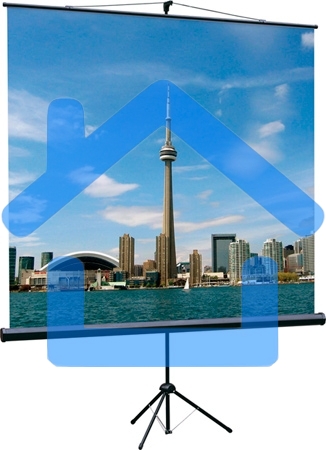Экран на треноге Lumien 200x200см Eco View LEV-100103 1:1 напольный рулонный
