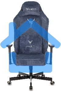 Кресло игровое Knight N1 Fabric синий Light-27 с подголов. крестовина металл