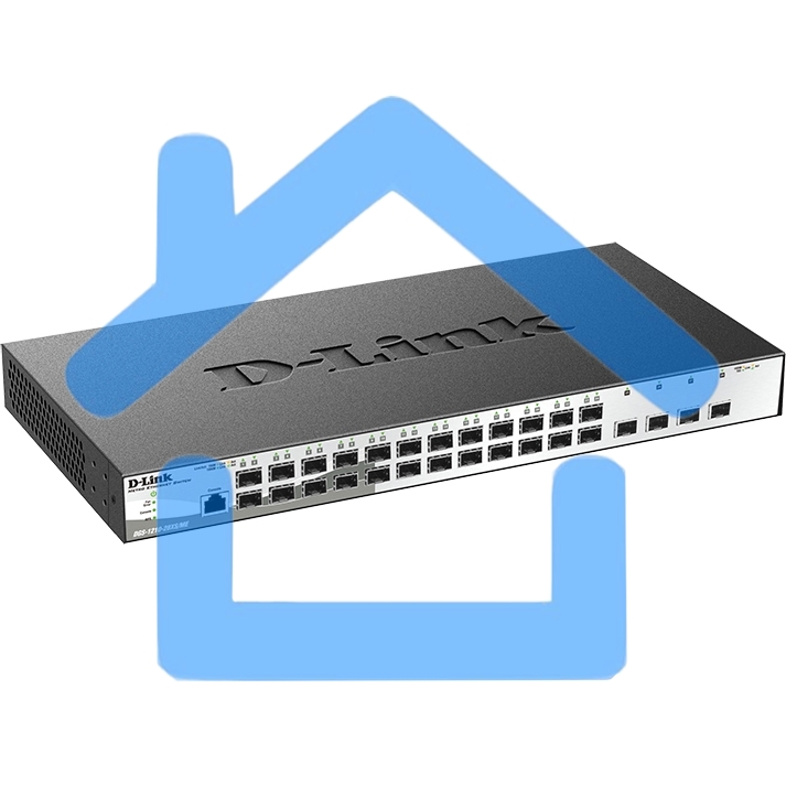 Коммутатор управляемый L2 DGS-1210-28XS/ME/B2A с 24 портами 100/1000Base-X SFP и 4 портами 10Gbase-X SFP+