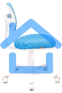 Кресло детское Бюрократ CH-W299/LB/TW-55 спинка сетка голубой TW-31 TW-55 (пластик белый)